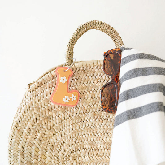 Retro Daisy Letter Bag Tag Birch Bar + Co.