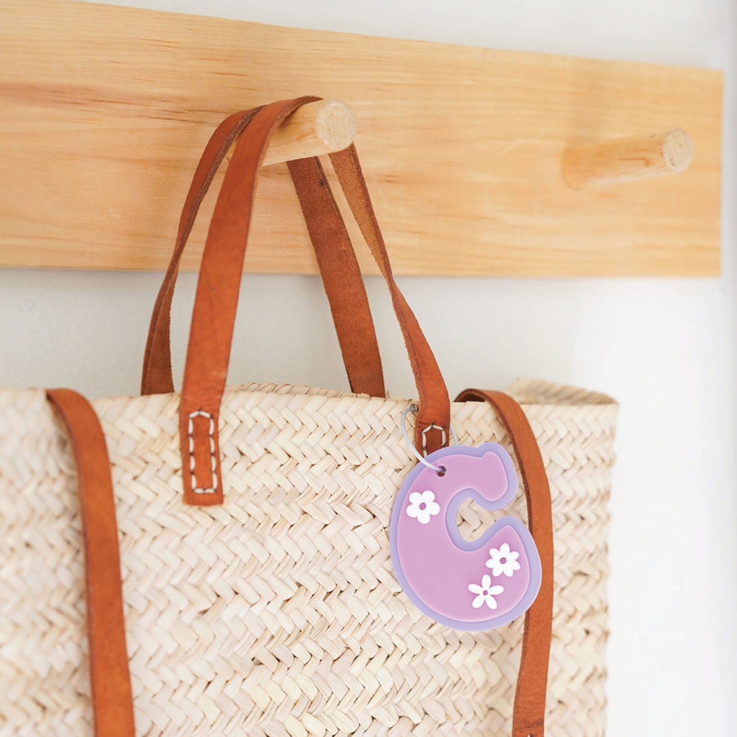 Retro Daisy Letter Bag Tag Birch Bar + Co.