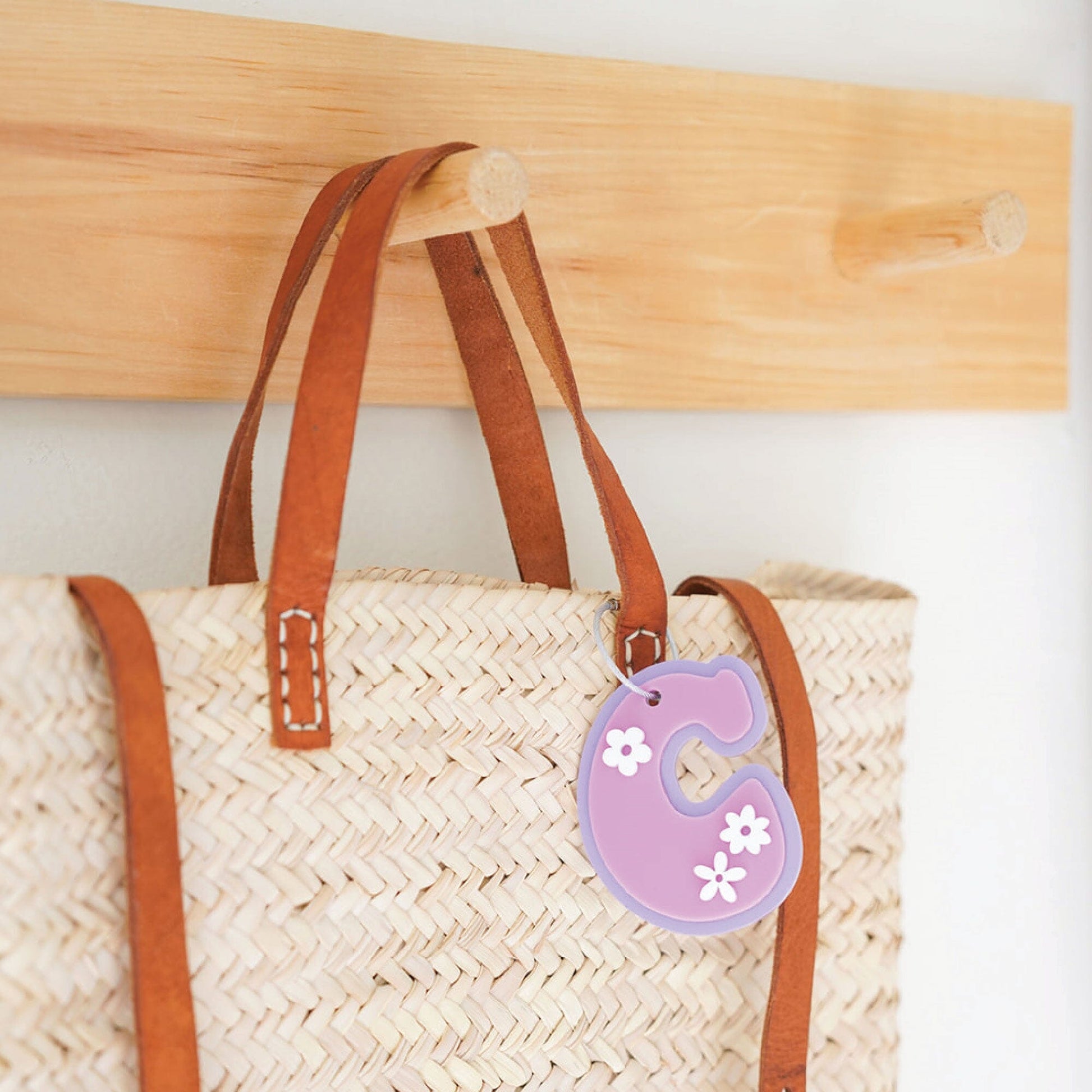 Retro Daisy Letter Bag Tag Birch Bar + Co.
