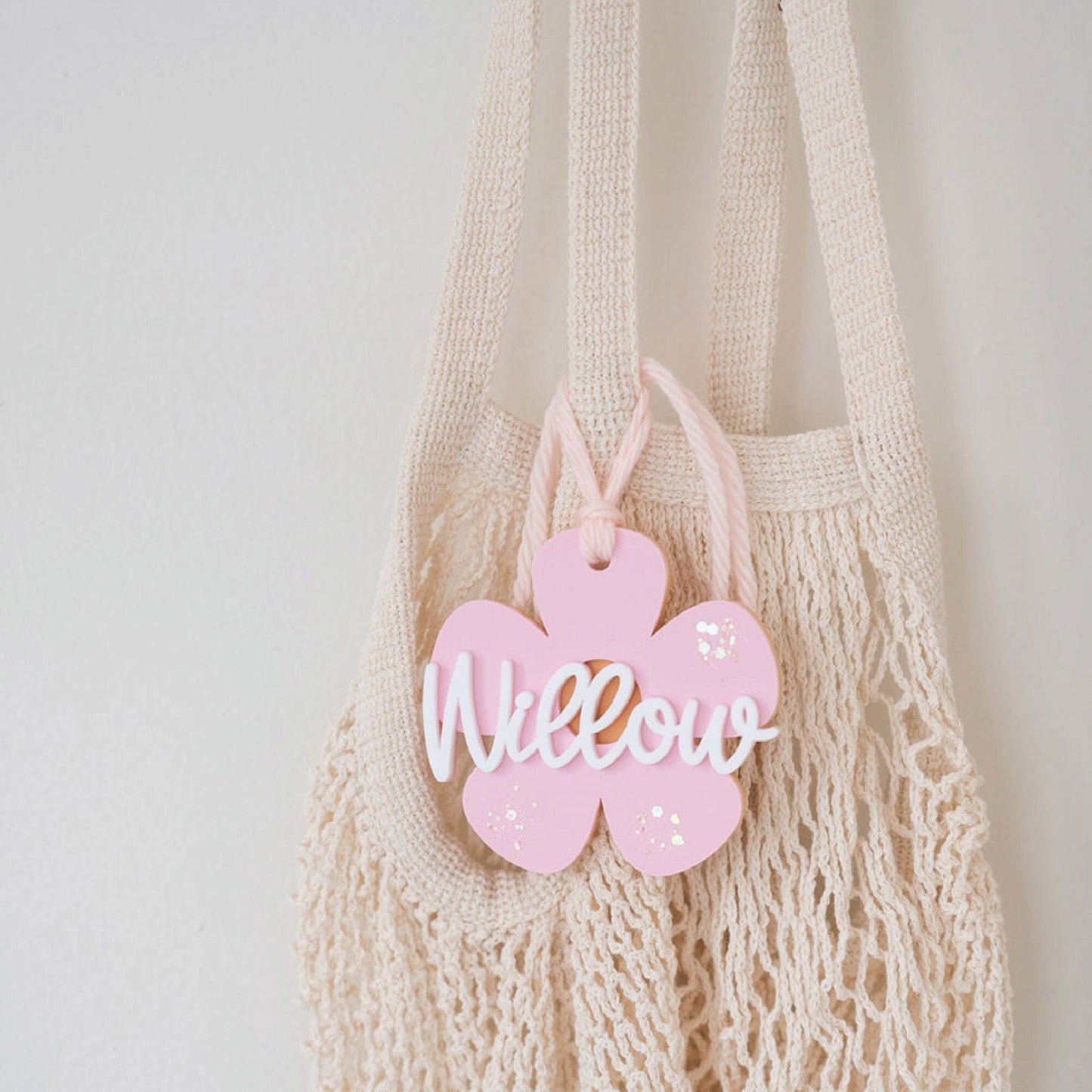 Daisy Sparkle Acrylic Basket Tag Birch Bar + Co.
