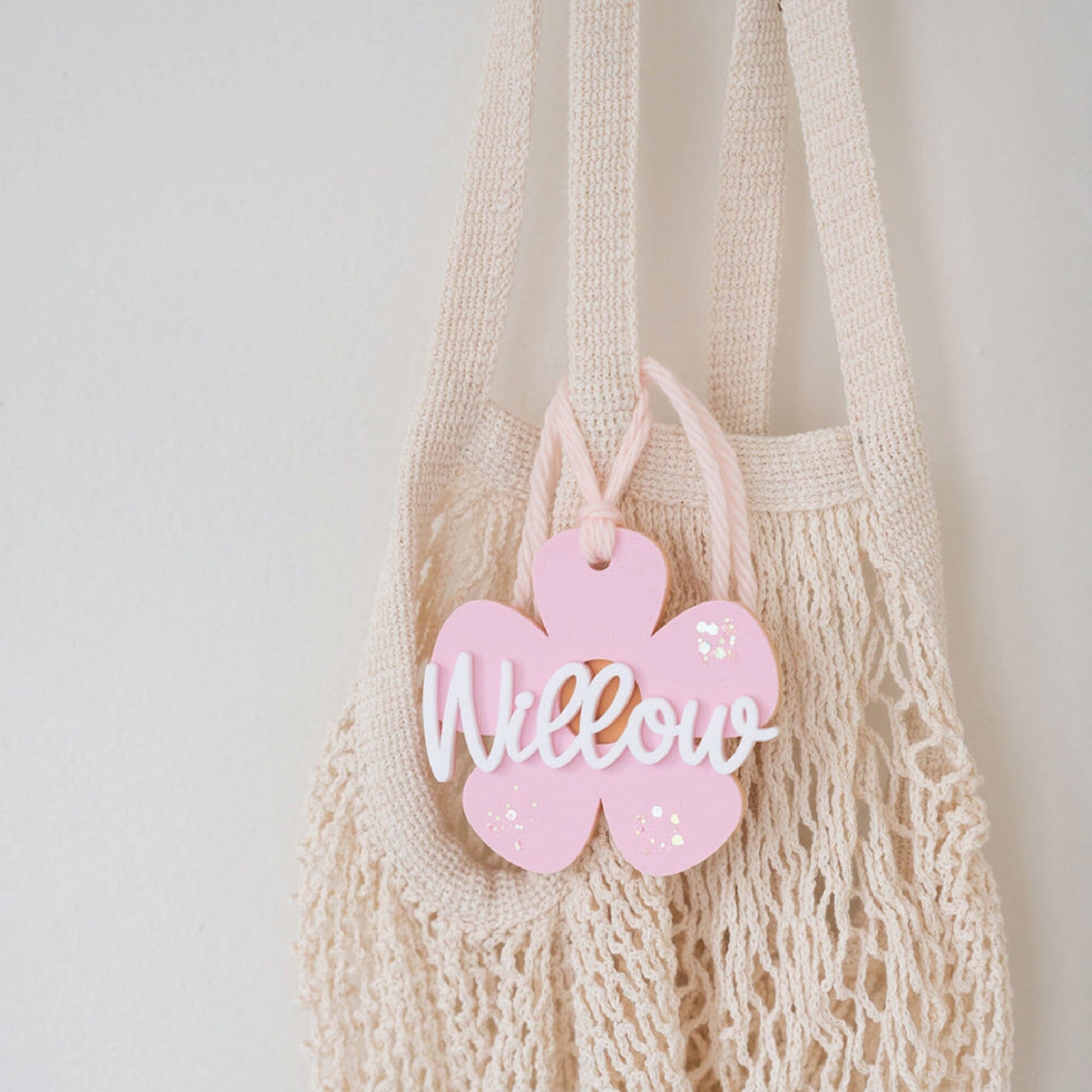 Daisy Sparkle Acrylic Basket Tag Birch Bar + Co.
