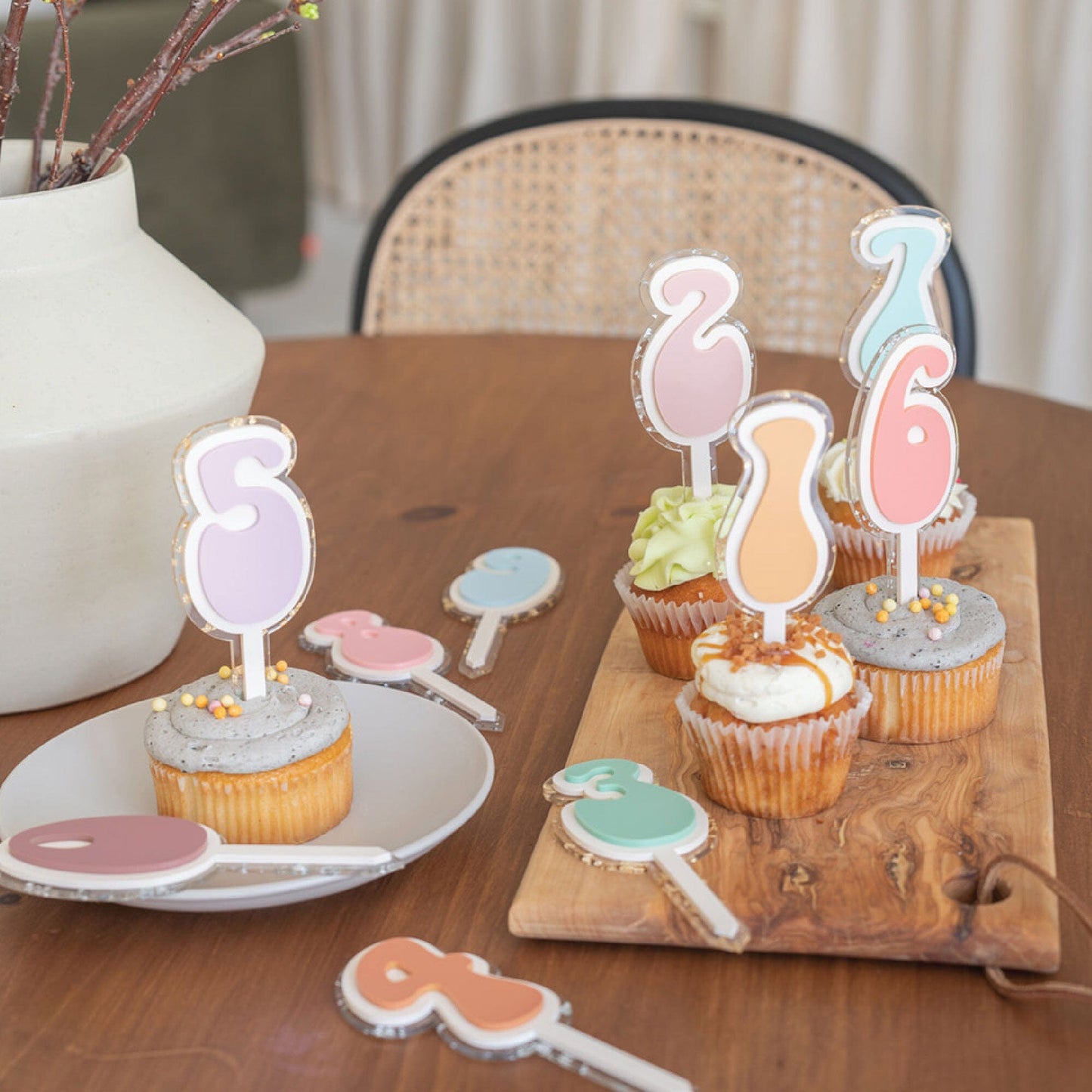Retro Number Cupcake Topper Birch Bar + Co.