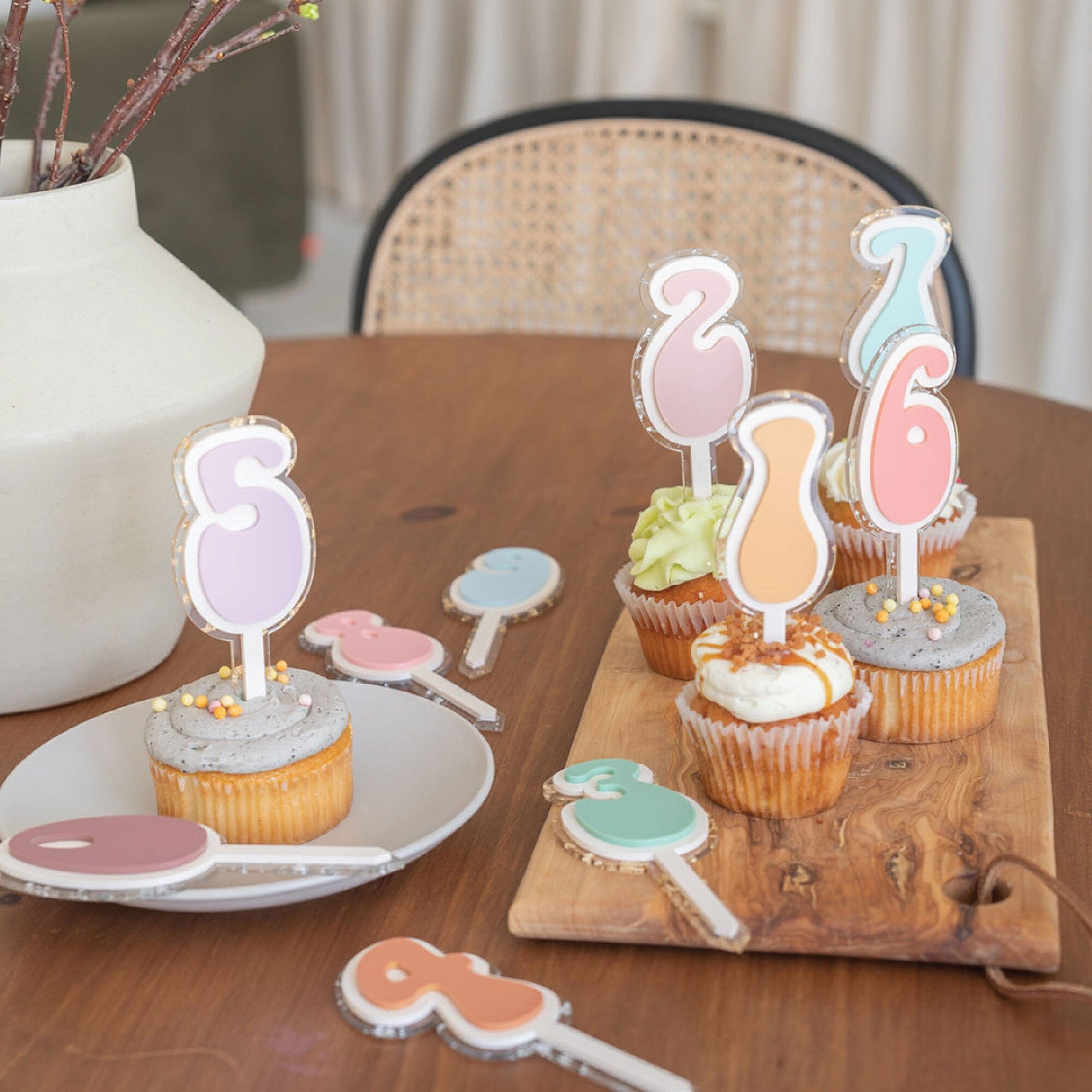 Retro Number Cupcake Topper Birch Bar + Co.