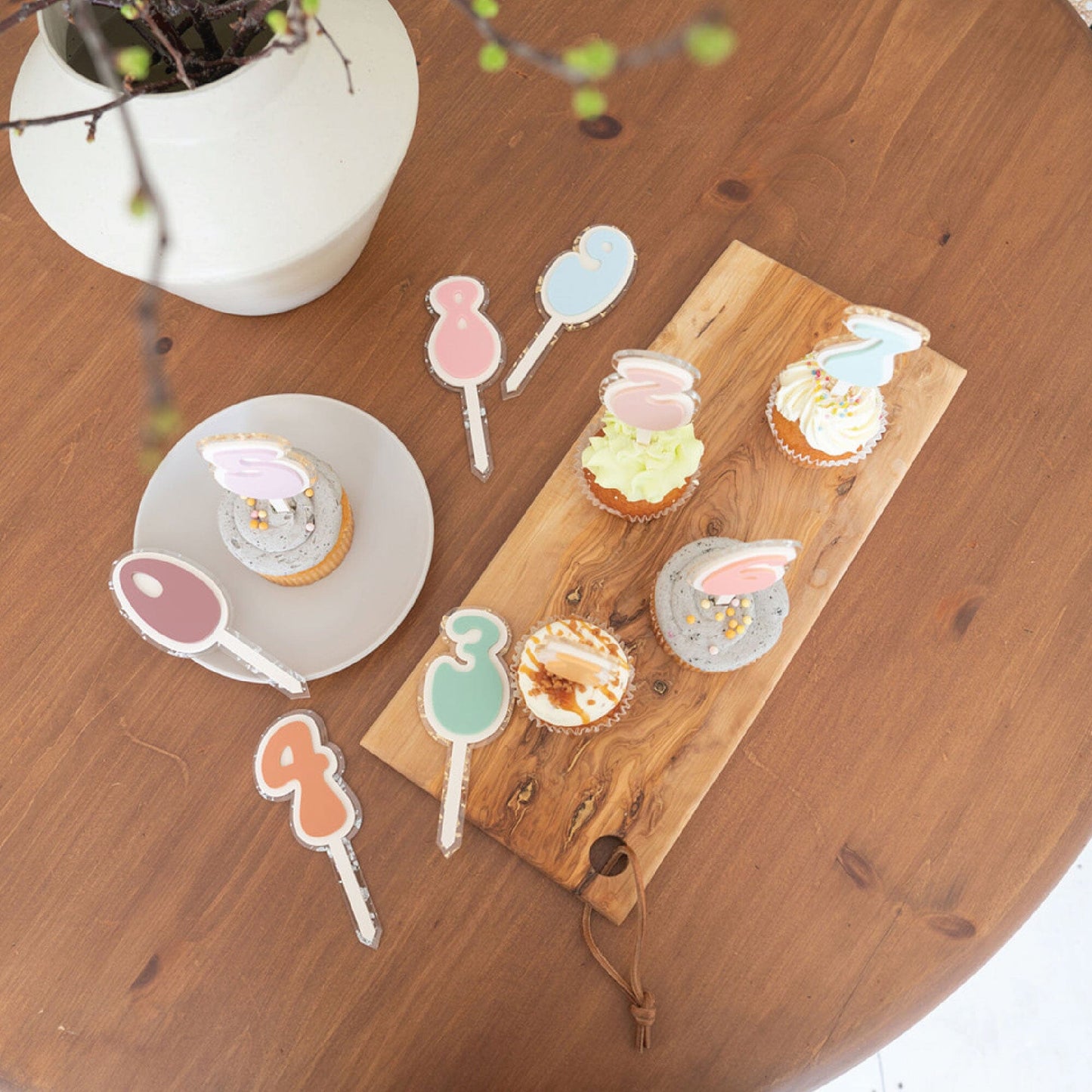 Retro Number Cupcake Topper Birch Bar + Co.