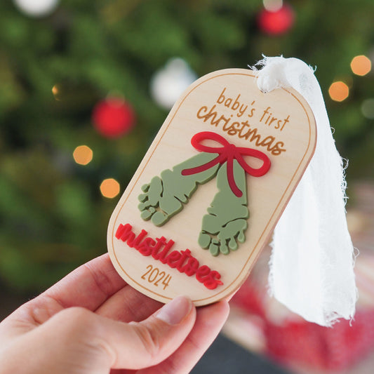 Baby's First Christmas Mistletoes Ornament Birch Bar + Co.