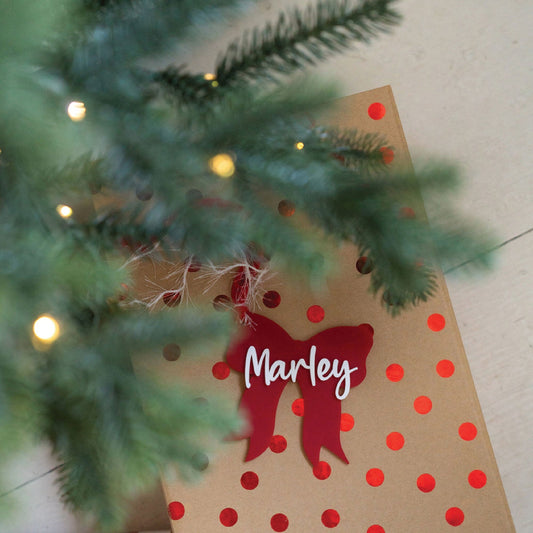 Personalized Present Bow Tag Birch Bar + Co.