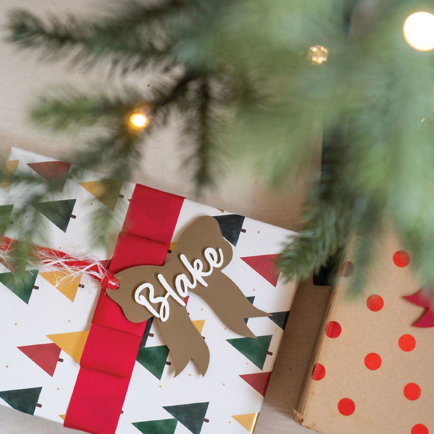 Personalized Present Bow Tag Birch Bar + Co.
