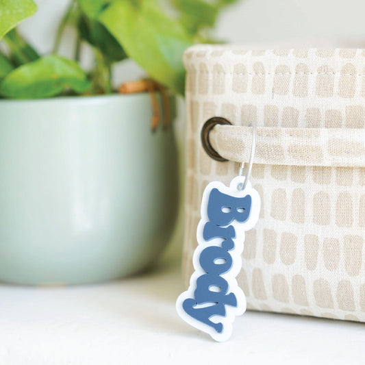 Acrylic Retro Name Bag Tag Birch Bar + Co.