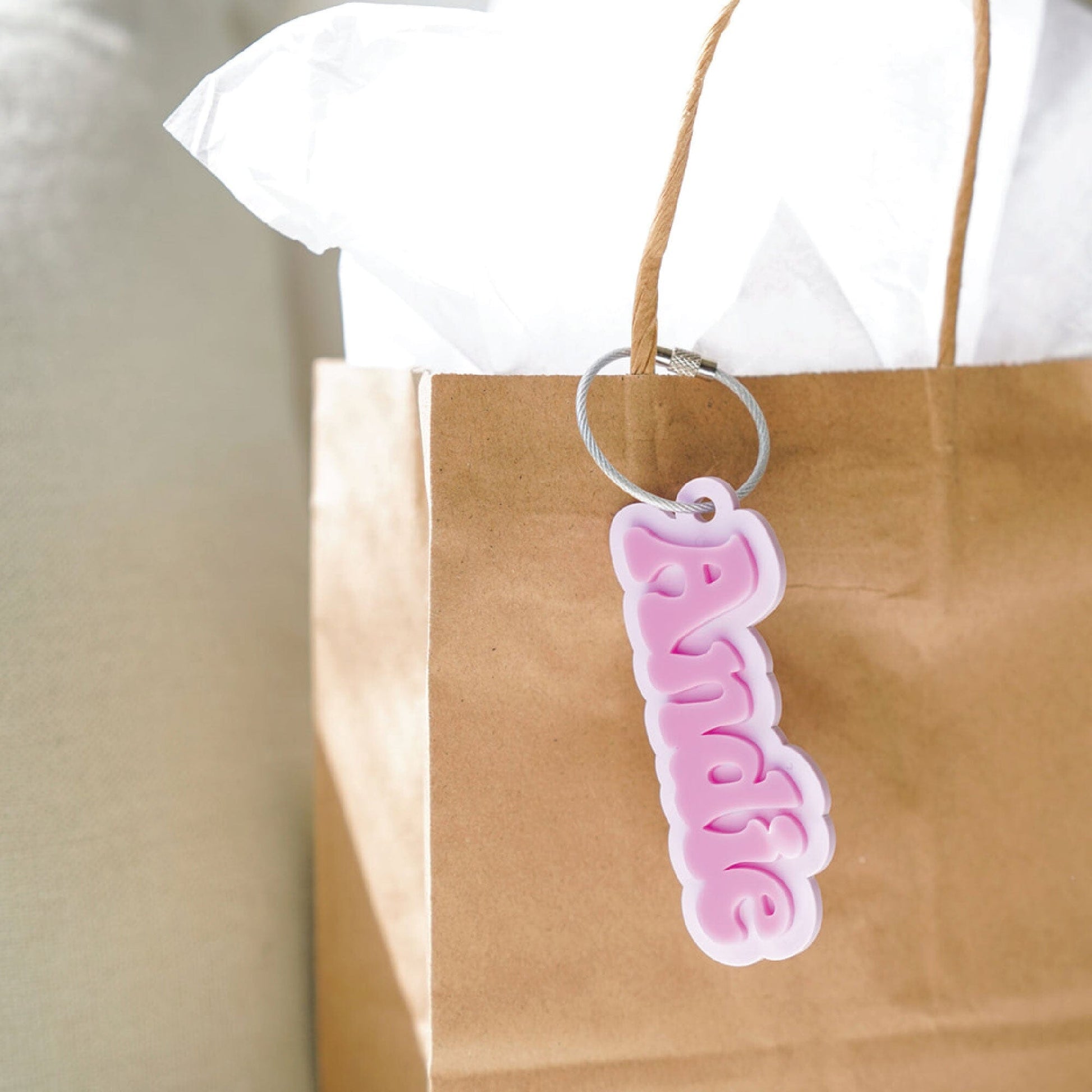 Acrylic Retro Name Bag Tag Birch Bar + Co.