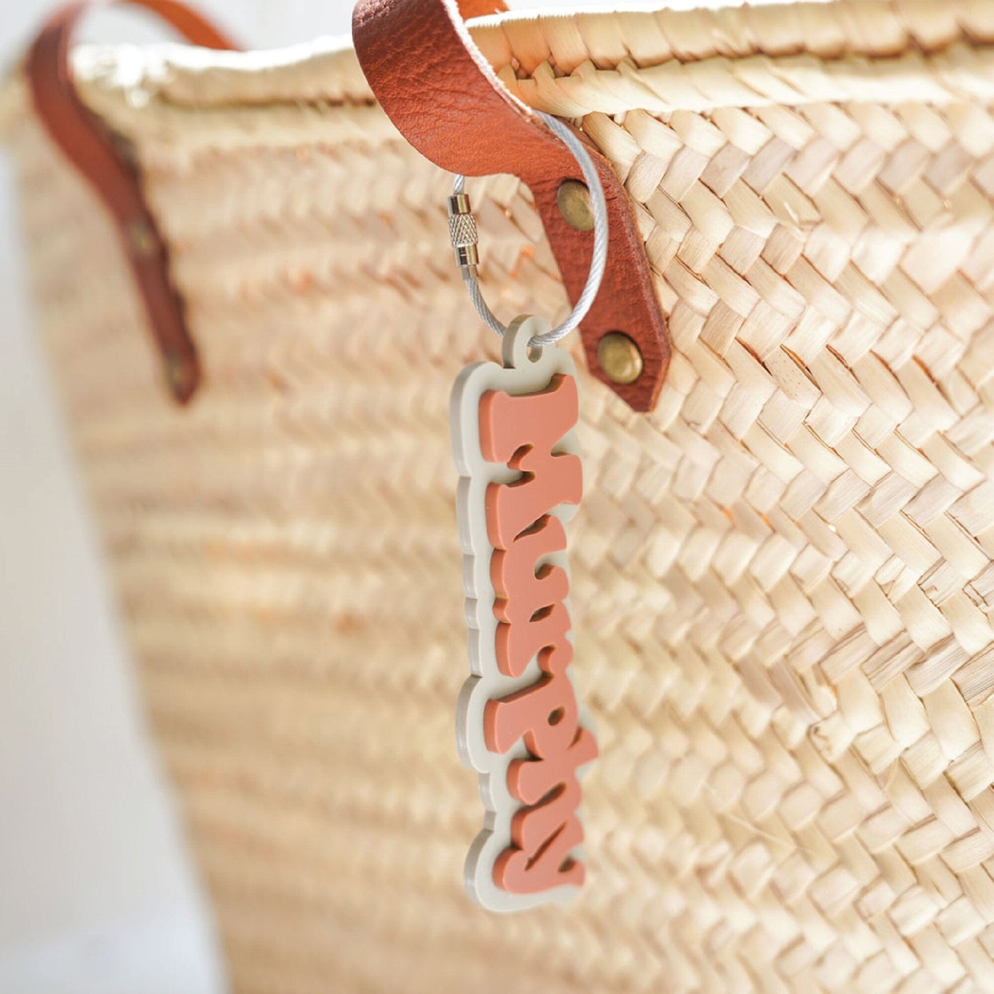 Acrylic Retro Name Bag Tag Birch Bar + Co.