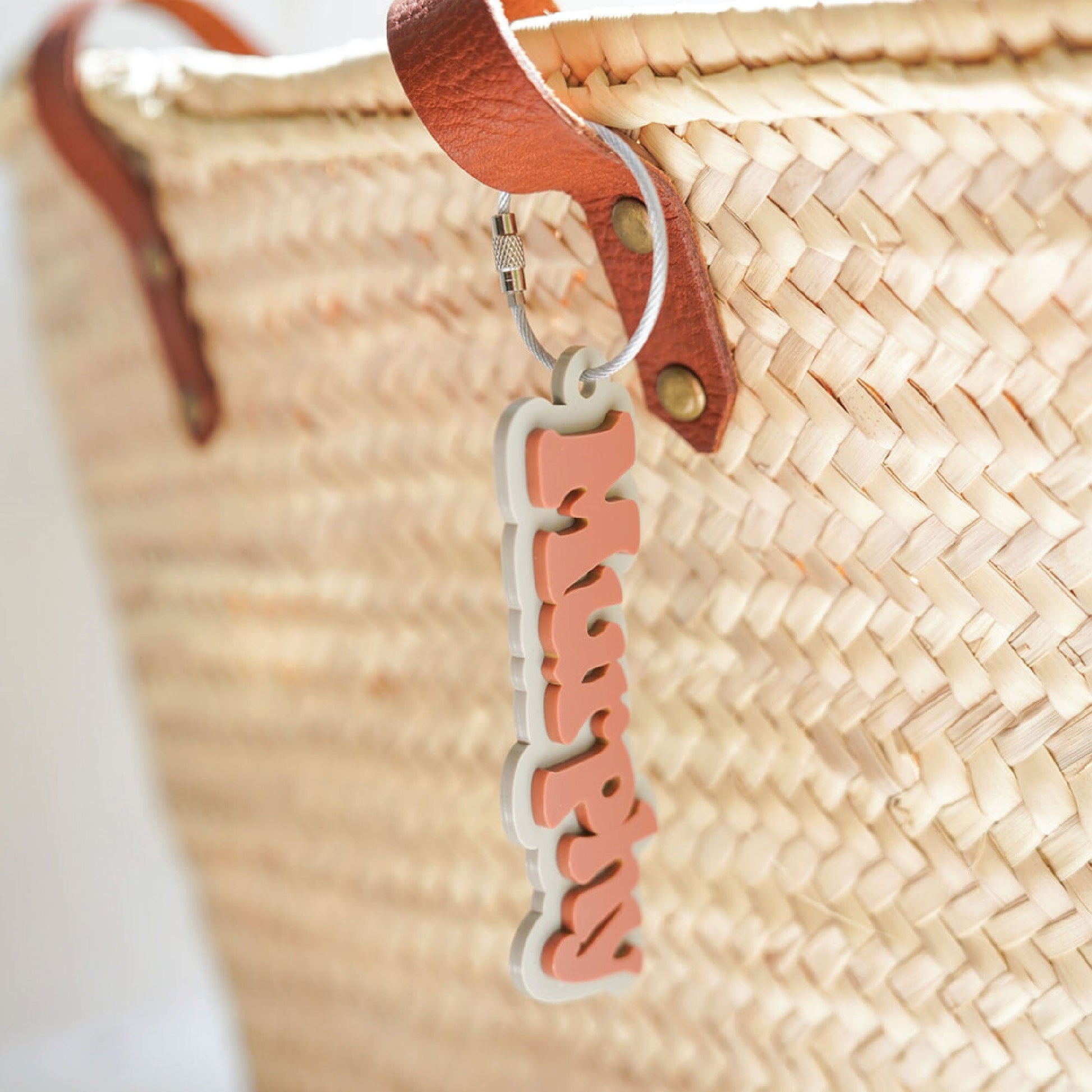 Acrylic Retro Name Bag Tag Birch Bar + Co.