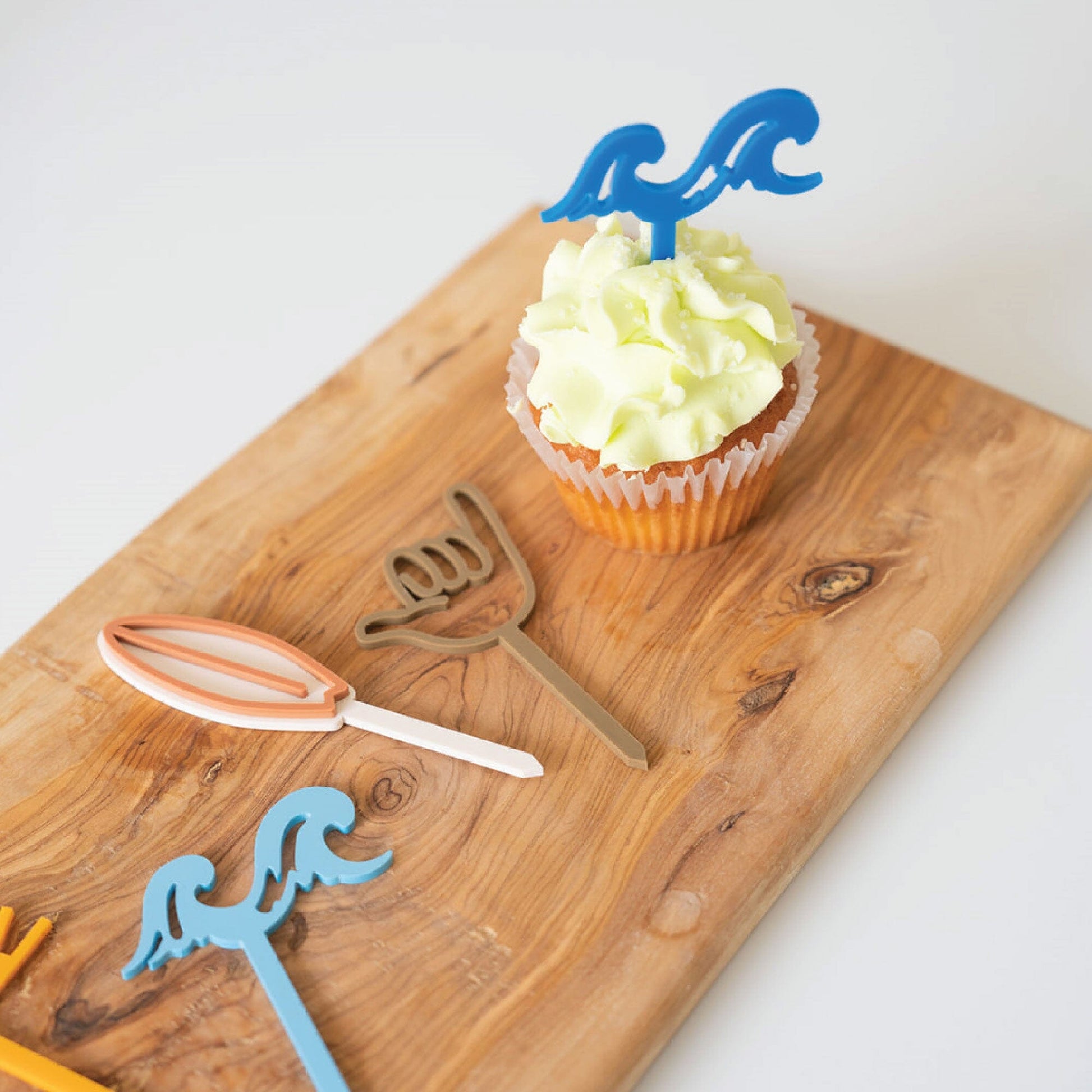 Surf's Up Acrylic Cupcake Toppers Birch Bar + Co.