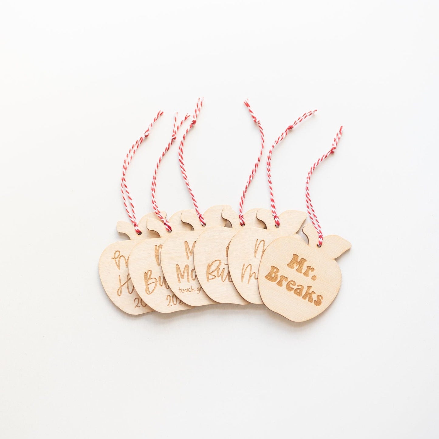 Engraved Teacher Apple Ornament Birch Bar + Co.