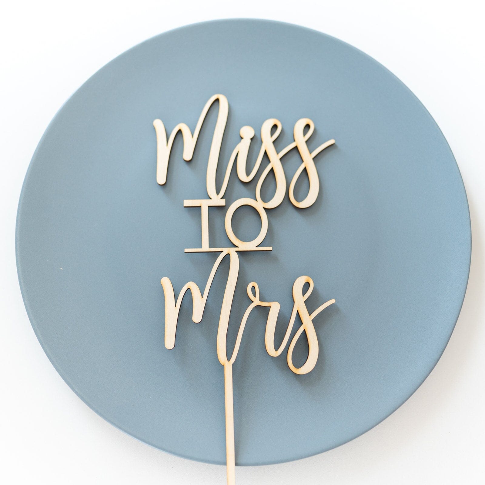Miss to Mrs Wood Cake Topper Birch Bar + Co.