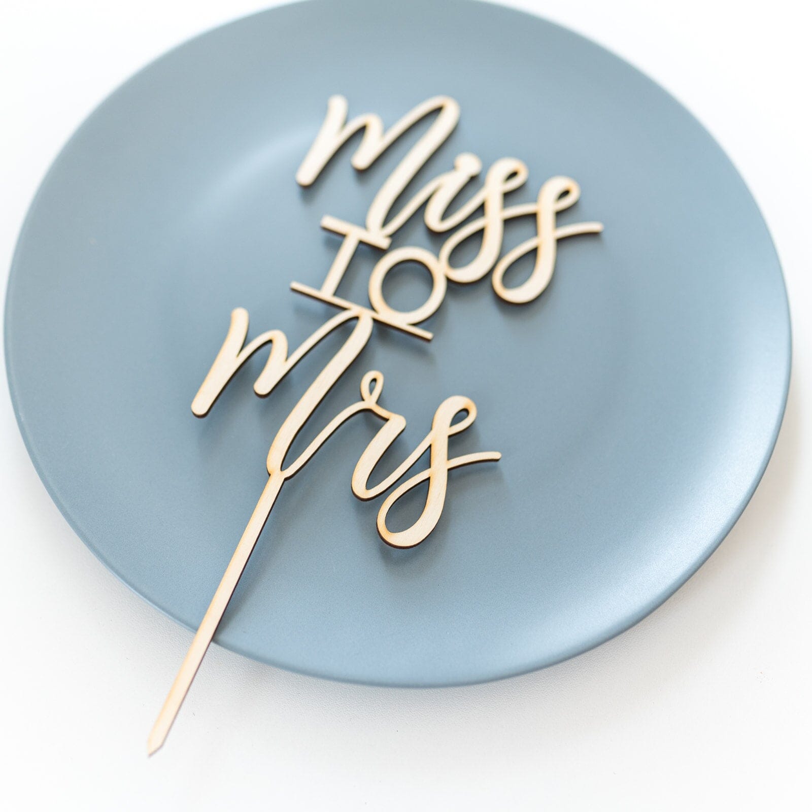 Miss to Mrs Wood Cake Topper Birch Bar + Co.