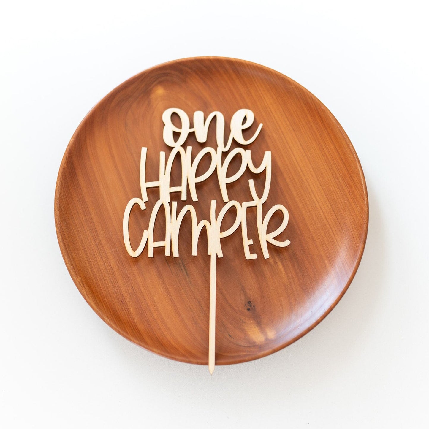 Happy Camper Wood Cake Topper Birch Bar + Co.