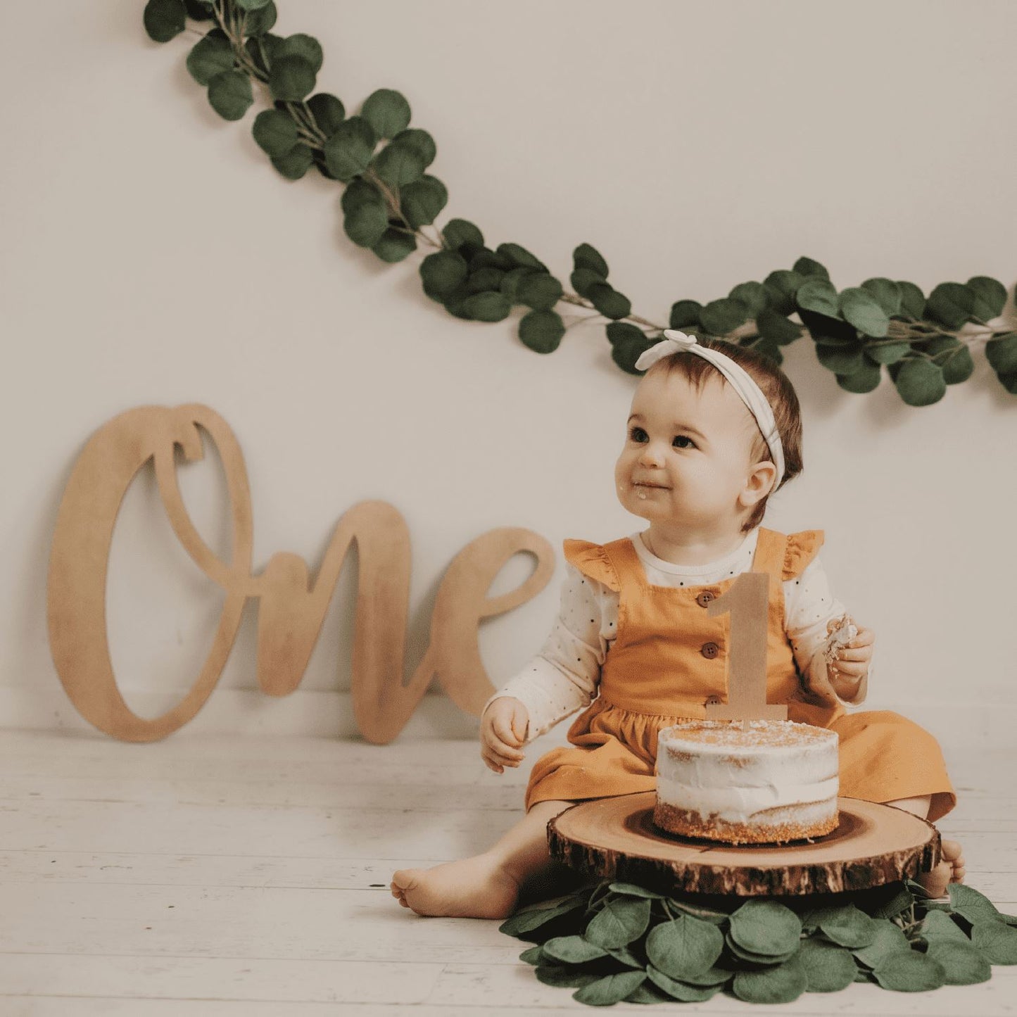 Wood One Sign Photo Prop for First Birthday Birch Bar + Co.