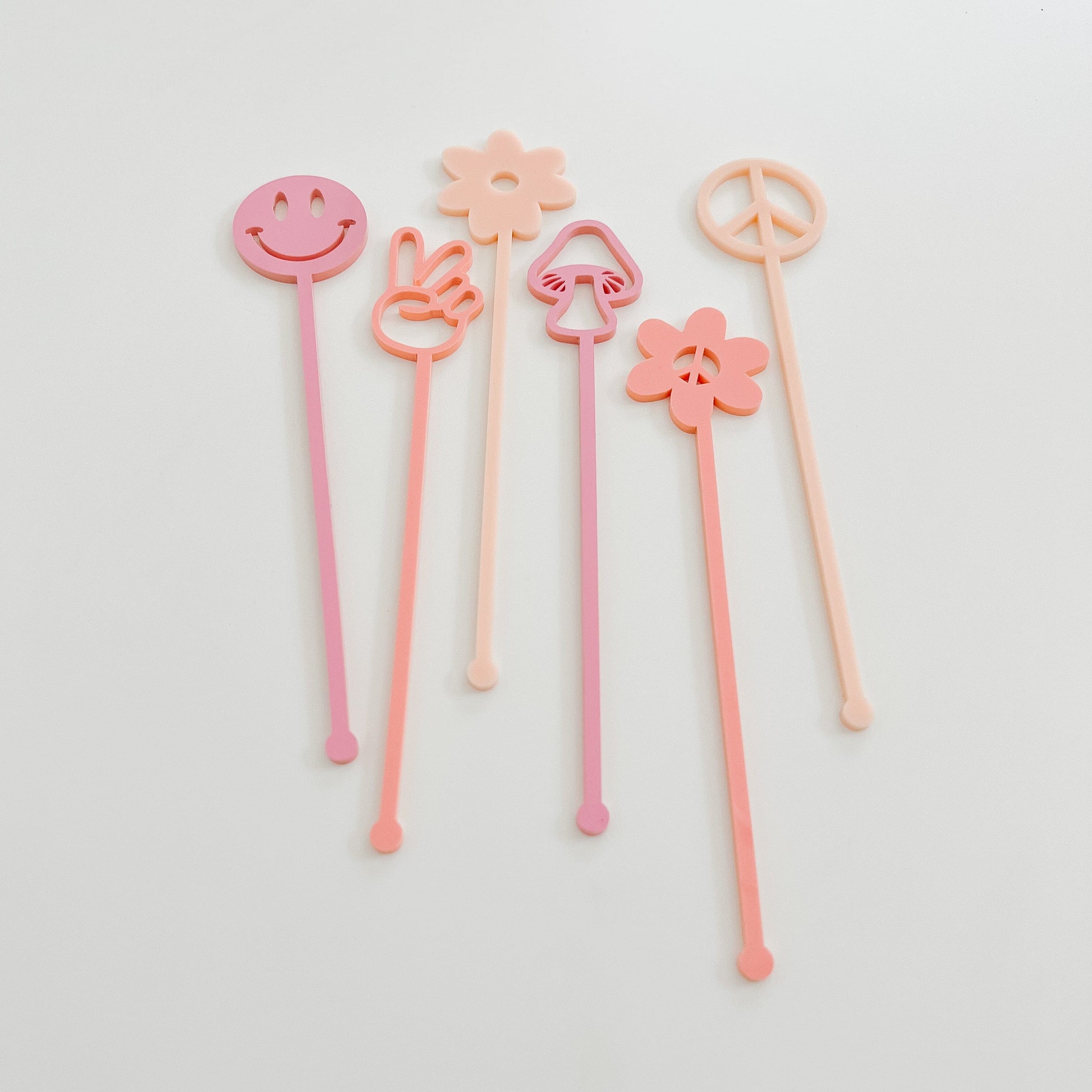Groovy Themed Acrylic Swizzle Sticks Birch Bar + Co.
