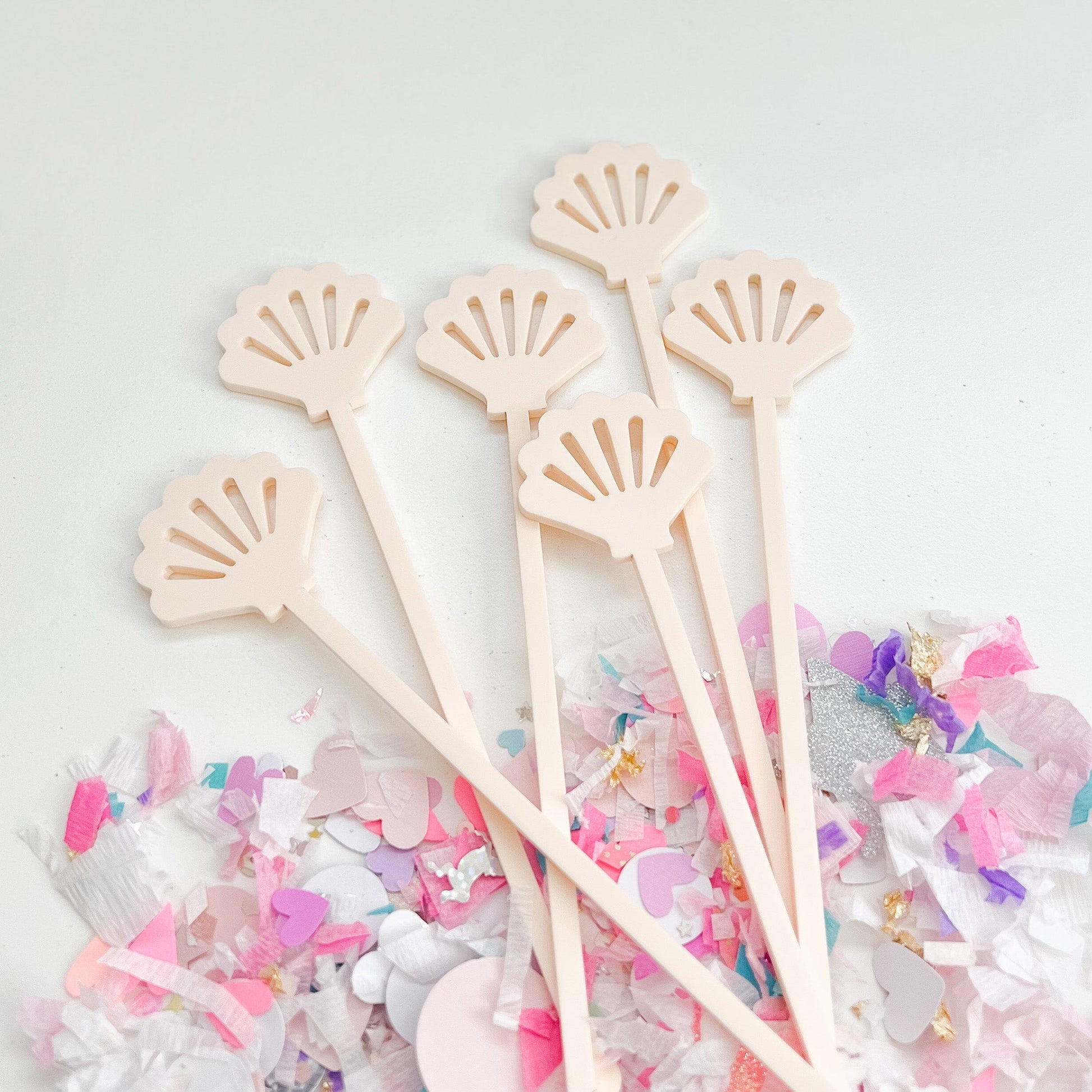 Seashell Acrylic Swizzle Sticks Birch Bar + Co.