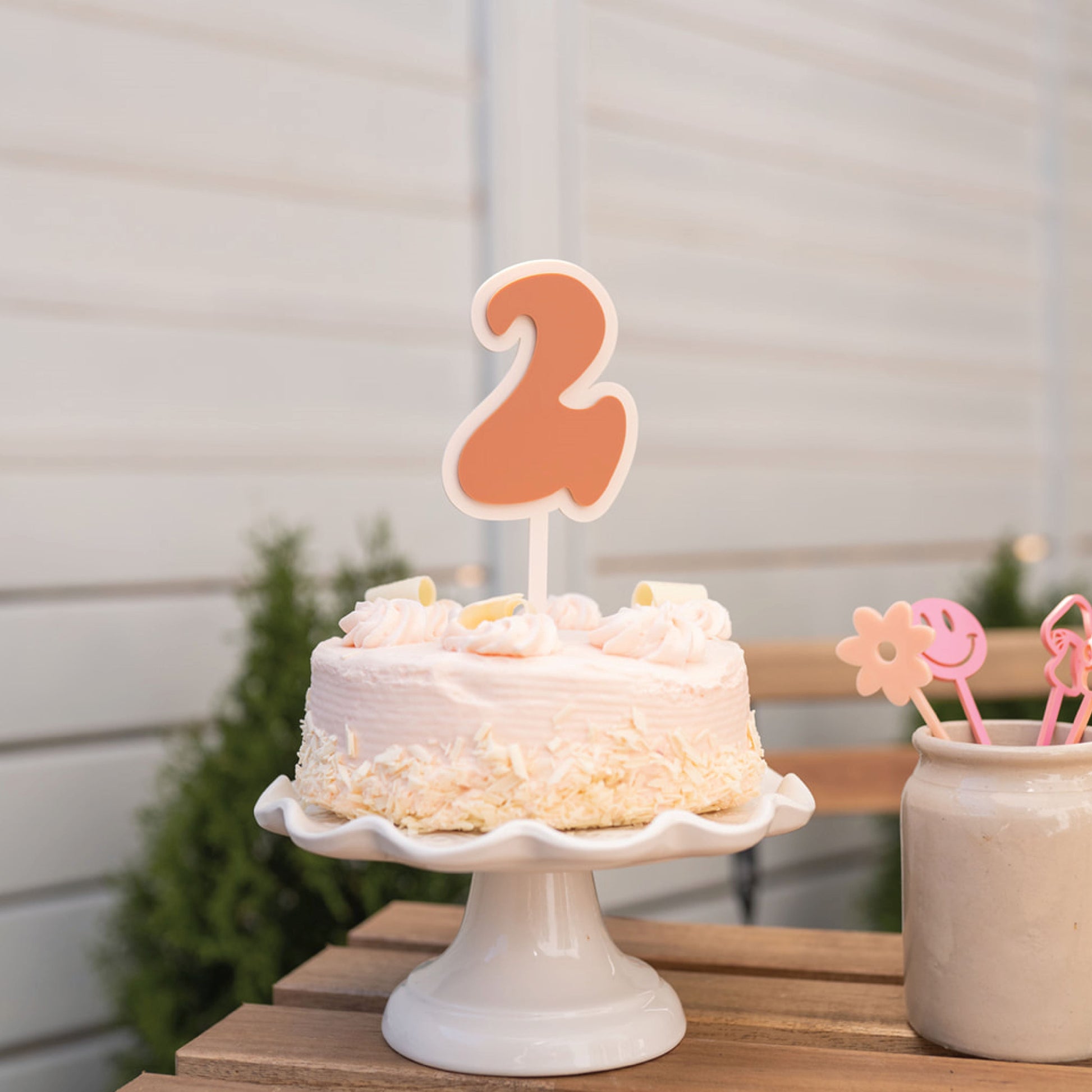 Retro Number Acrylic Cake Topper Birch Bar + Co.