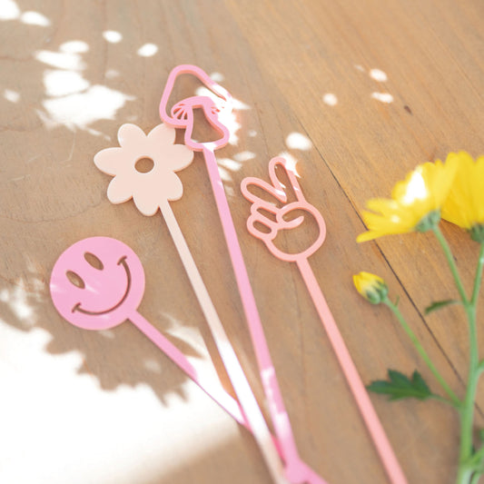 Groovy Themed Acrylic Swizzle Sticks Birch Bar + Co.