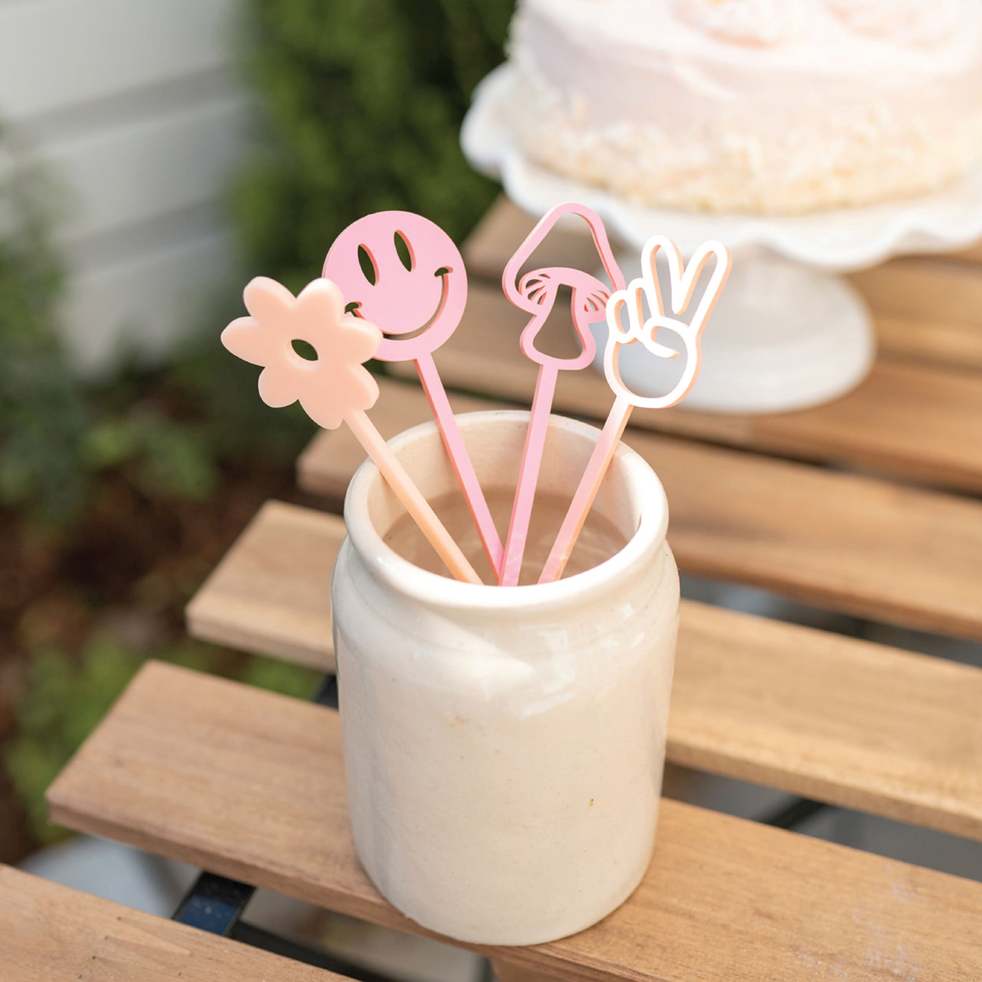 Groovy Themed Acrylic Swizzle Sticks Birch Bar + Co.