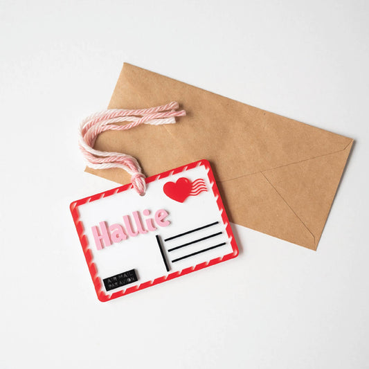 Personalized Love Heart Envelope Hang Tag Birch Bar + Co.