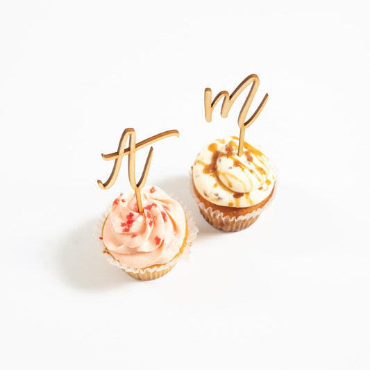 Letter Wood Cupcake Toppers Birch Bar + Co.