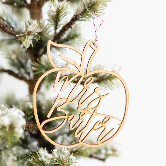 Teacher Apple Holiday Ornament Birch Bar + Co.
