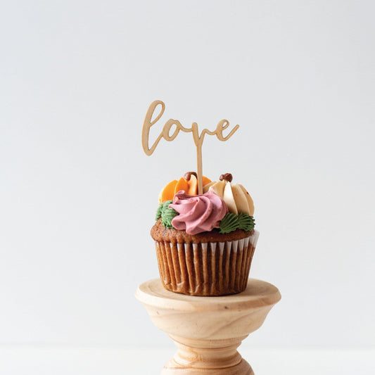 Love Wood Cupcake Toppers Birch Bar + Co.