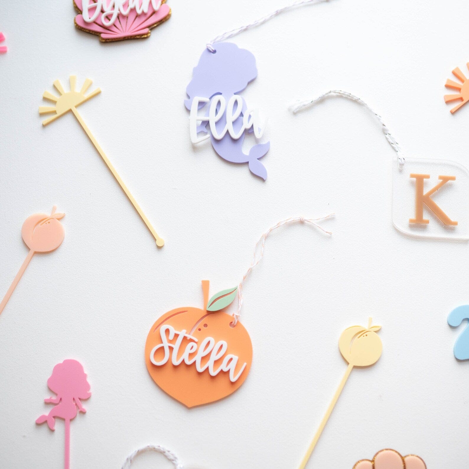 Peach Acrylic Swizzle Sticks Birch Bar + Co.