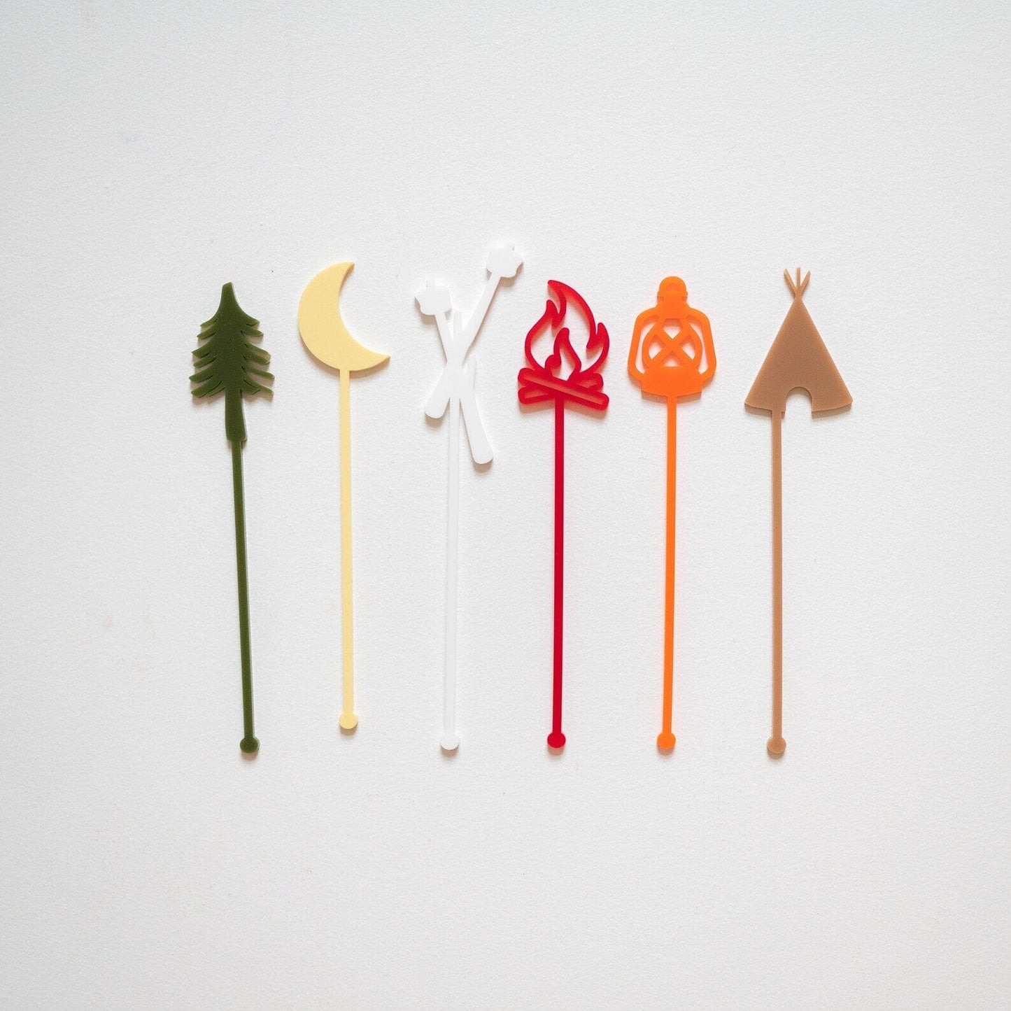Happy Camper Acrylic Swizzle Sticks Birch Bar + Co.