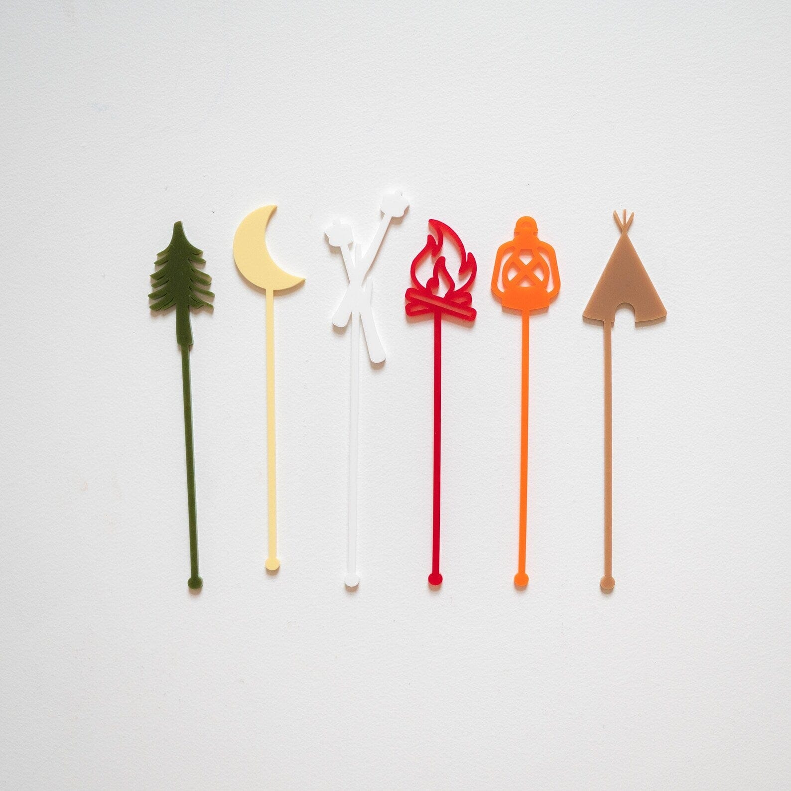 Happy Camper Acrylic Swizzle Sticks Birch Bar + Co.