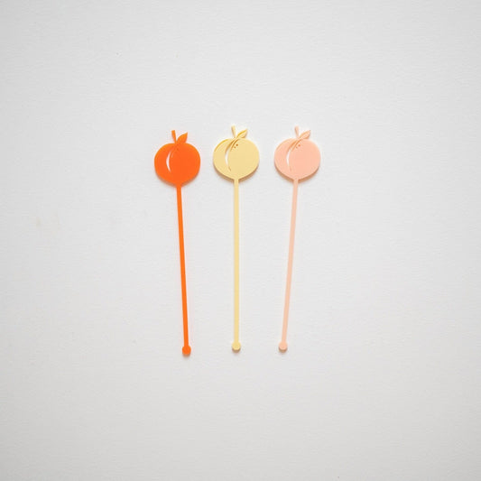 Peach Acrylic Swizzle Sticks Birch Bar + Co.