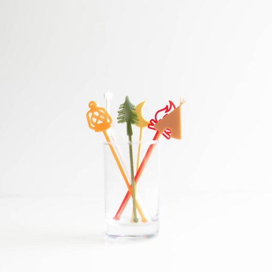 Happy Camper Acrylic Swizzle Sticks Birch Bar + Co.