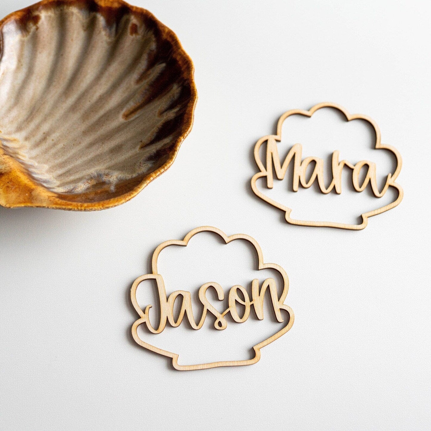 Seashell Place Cards Birch Bar + Co.