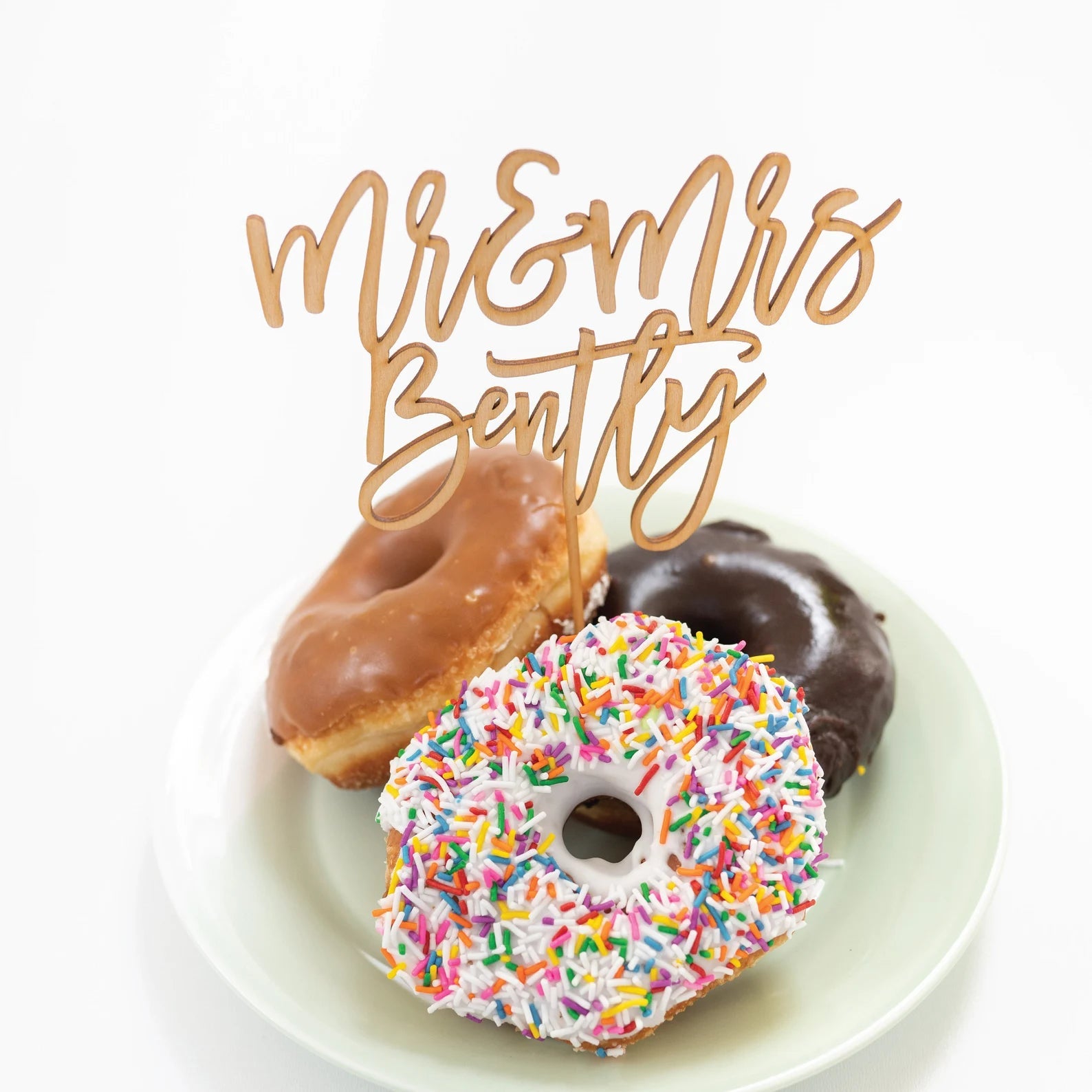 Personalized Rustic Wedding Wood Cake Topper Birch Bar + Co.