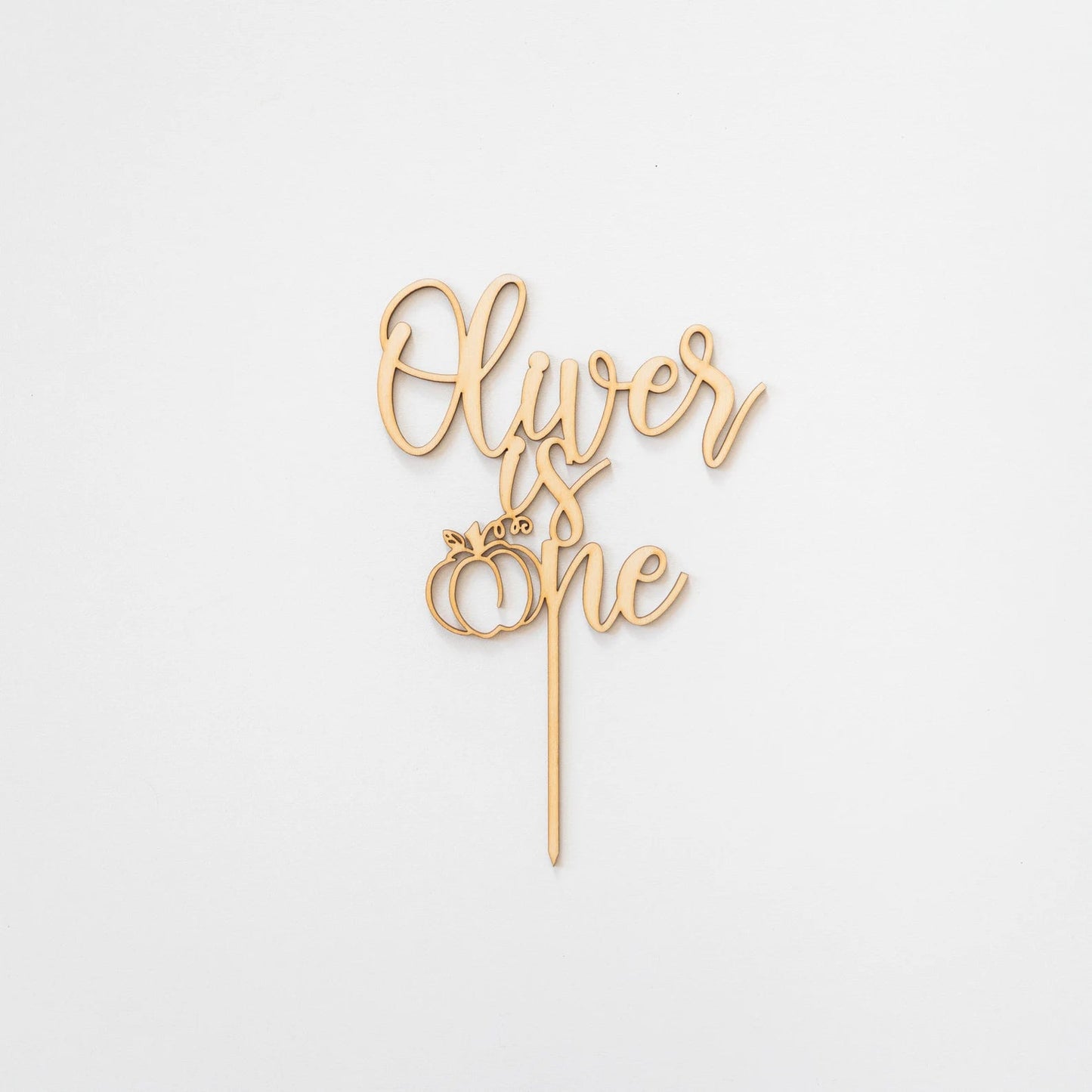 Pumpkin 1st Birthday Wood Cake Topper Birch Bar + Co.