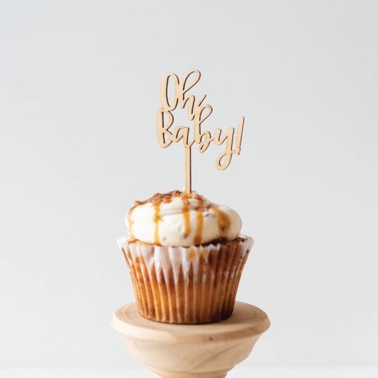 Oh Baby! Wood Cupcake Toppers Birch Bar + Co.