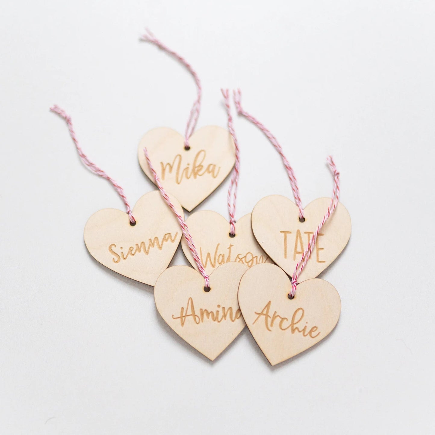 Personalized Engraved Heart Tags Birch Bar + Co.