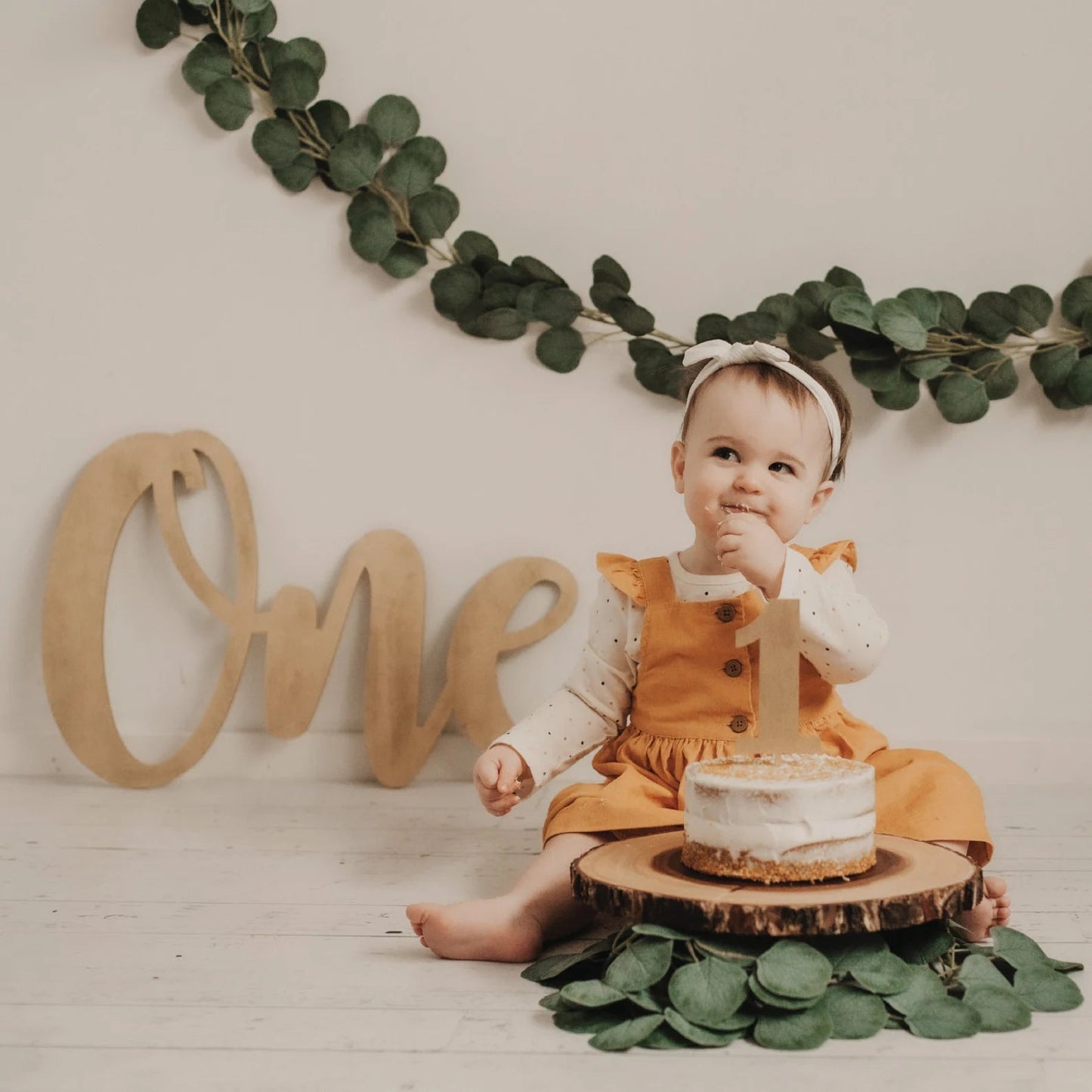 1st Birthday Wood Cake Topper Birch Bar + Co.