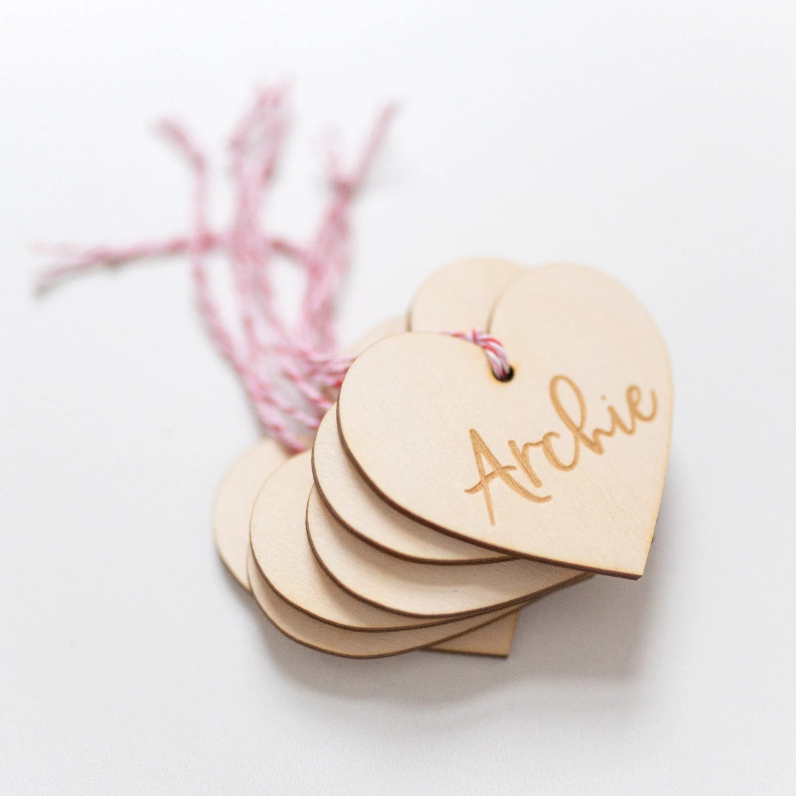 Personalized Engraved Heart Tags Birch Bar + Co.