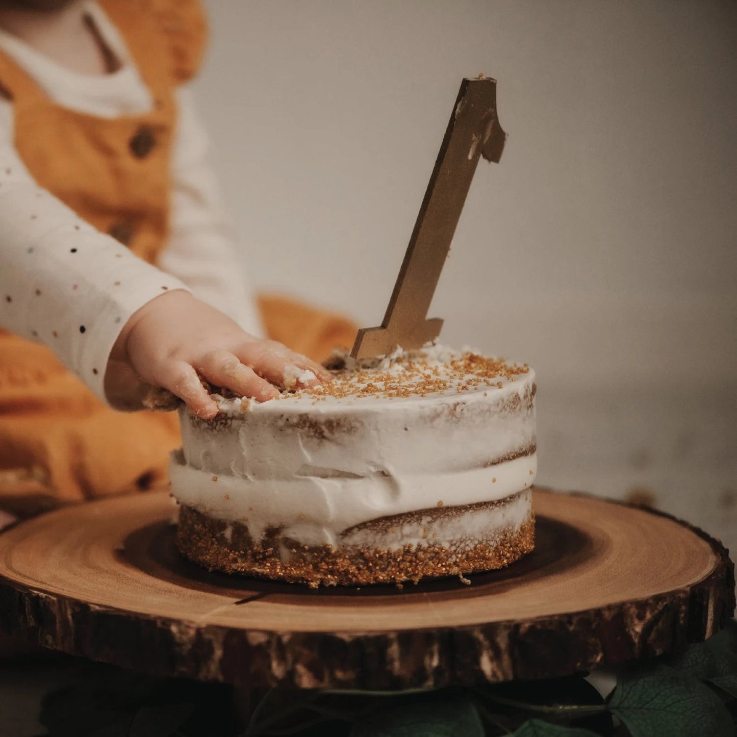 1st Birthday Wood Cake Topper Birch Bar + Co.