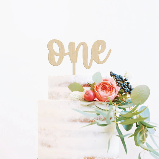 Baby's First Birthday Wood Cake Topper Birch Bar + Co.
