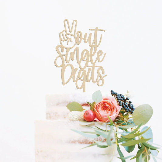 Peace Out Single Digits Wood Cake Topper Birch Bar + Co.