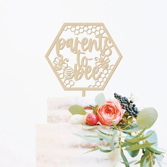 Parents To Bee Wood Cake Topper Birch Bar + Co.