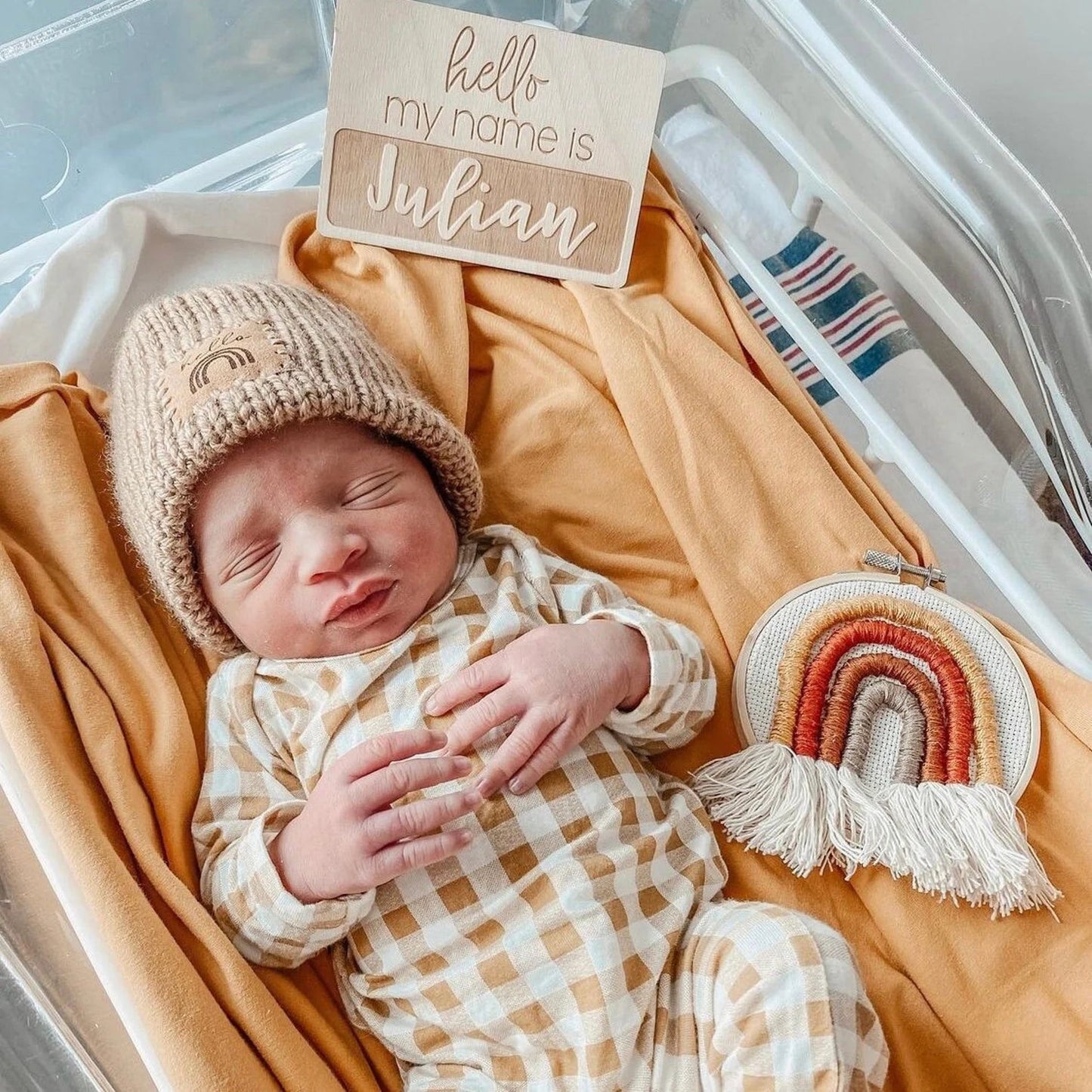 Personalized Engraved Hello My Name Is Sign Birch Bar + Co.