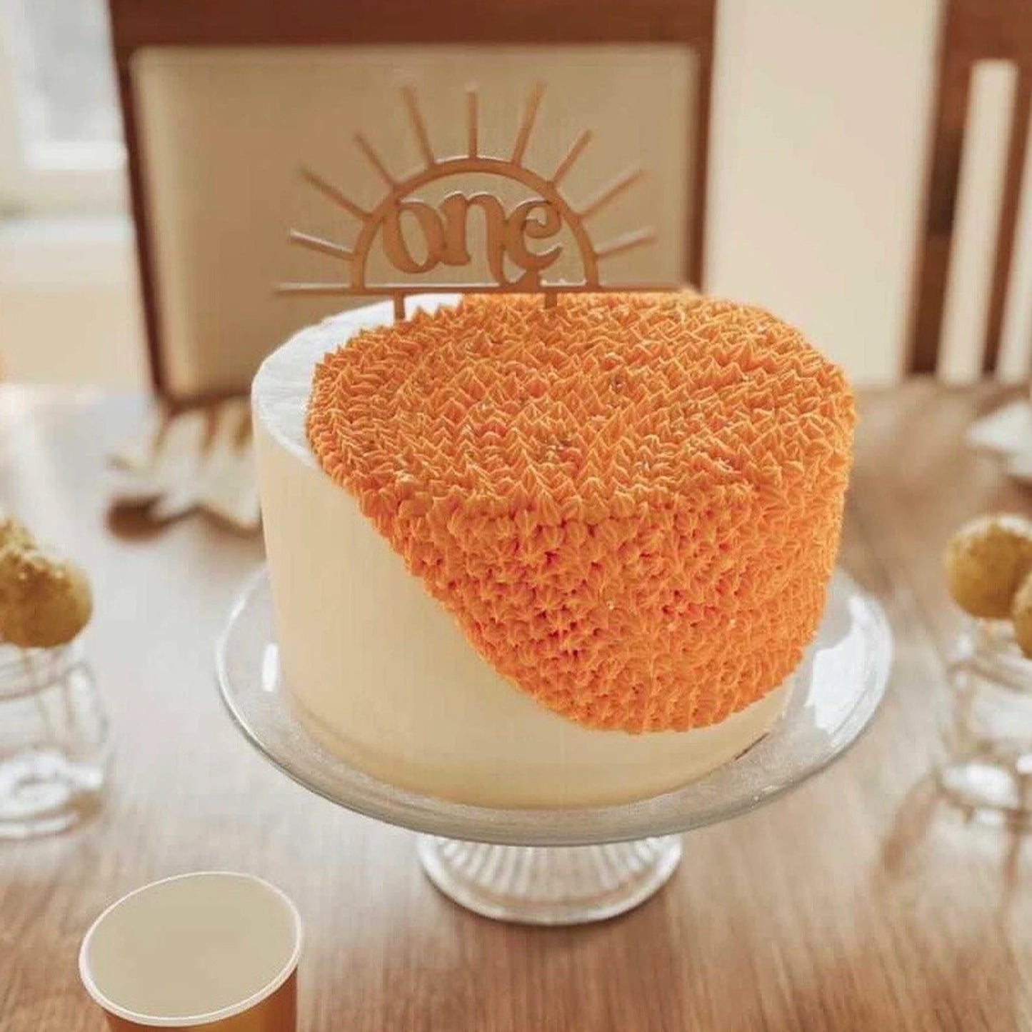 Sun First Birthday Wood Cake Topper Birch Bar + Co.