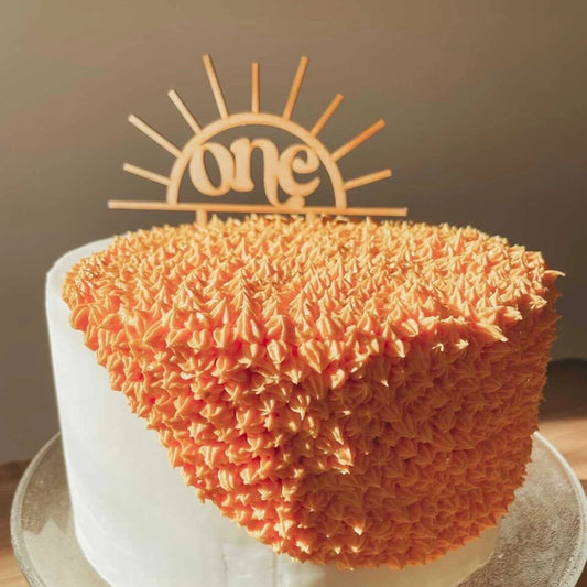 Sun First Birthday Wood Cake Topper Birch Bar + Co.