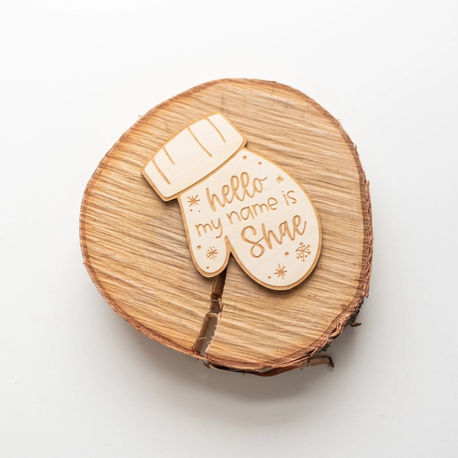 Personalized Mitten Baby Name Sign Birch Bar + Co.